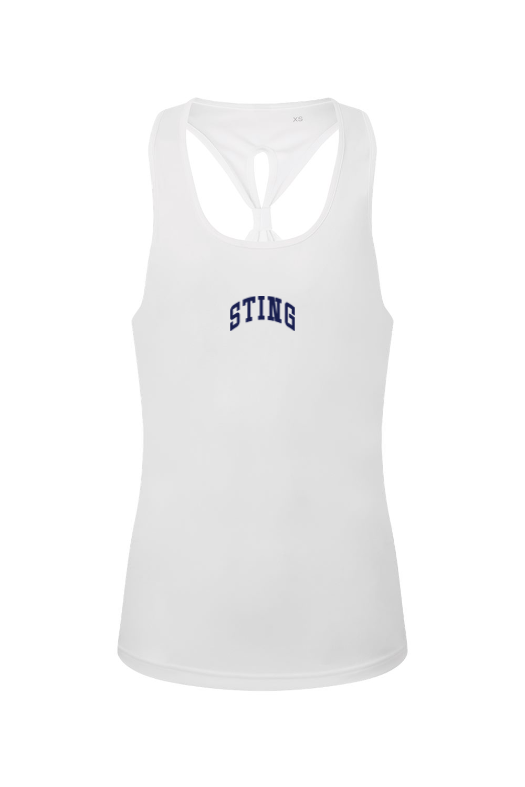 Sting Soccer Core | Ladies Knot Back Tank | White