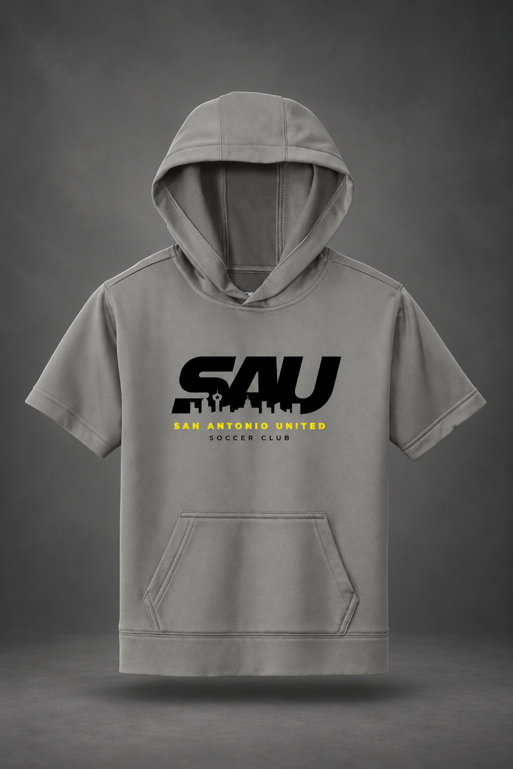 SAU | Youth SS Fleece Hoodie – Gray, front view