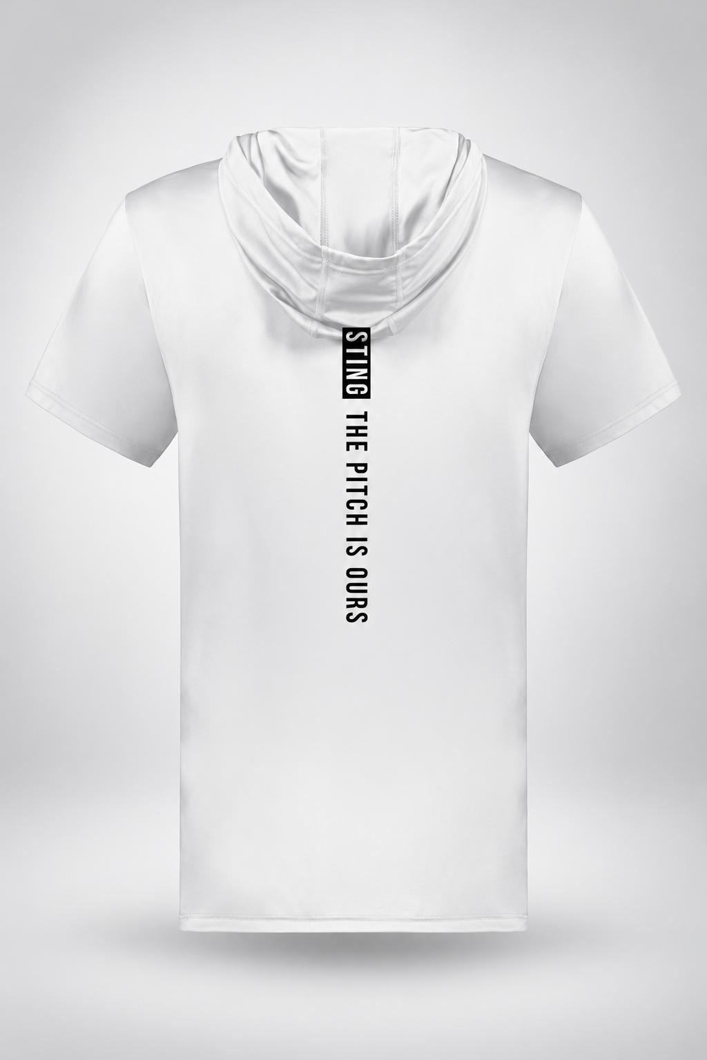 Sting SZN | Pitch Is Ours Coolcore Hoodie | White – back view