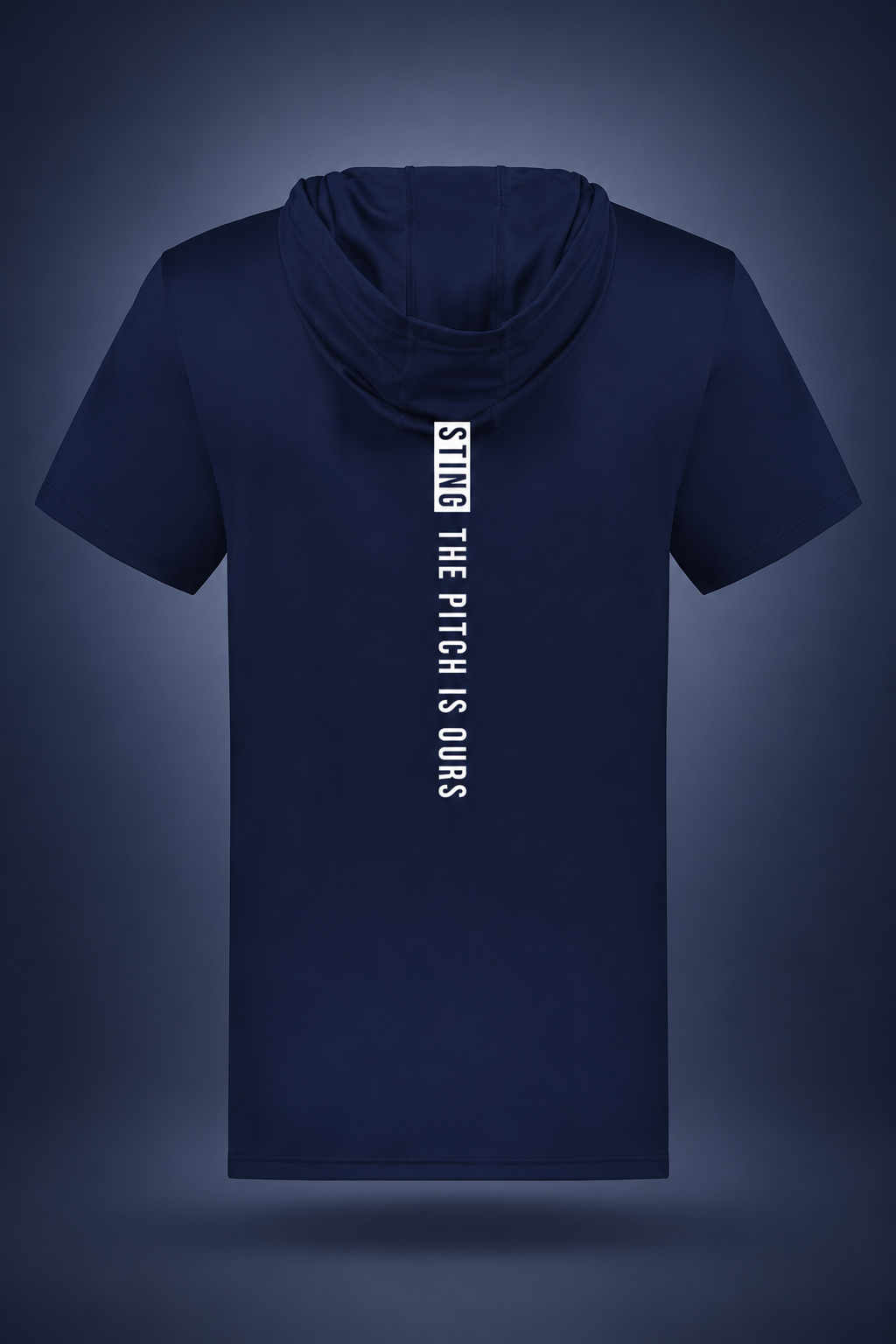 Sting SZN | Pitch Is Ours Coolcore Hoodie – Navy, back view