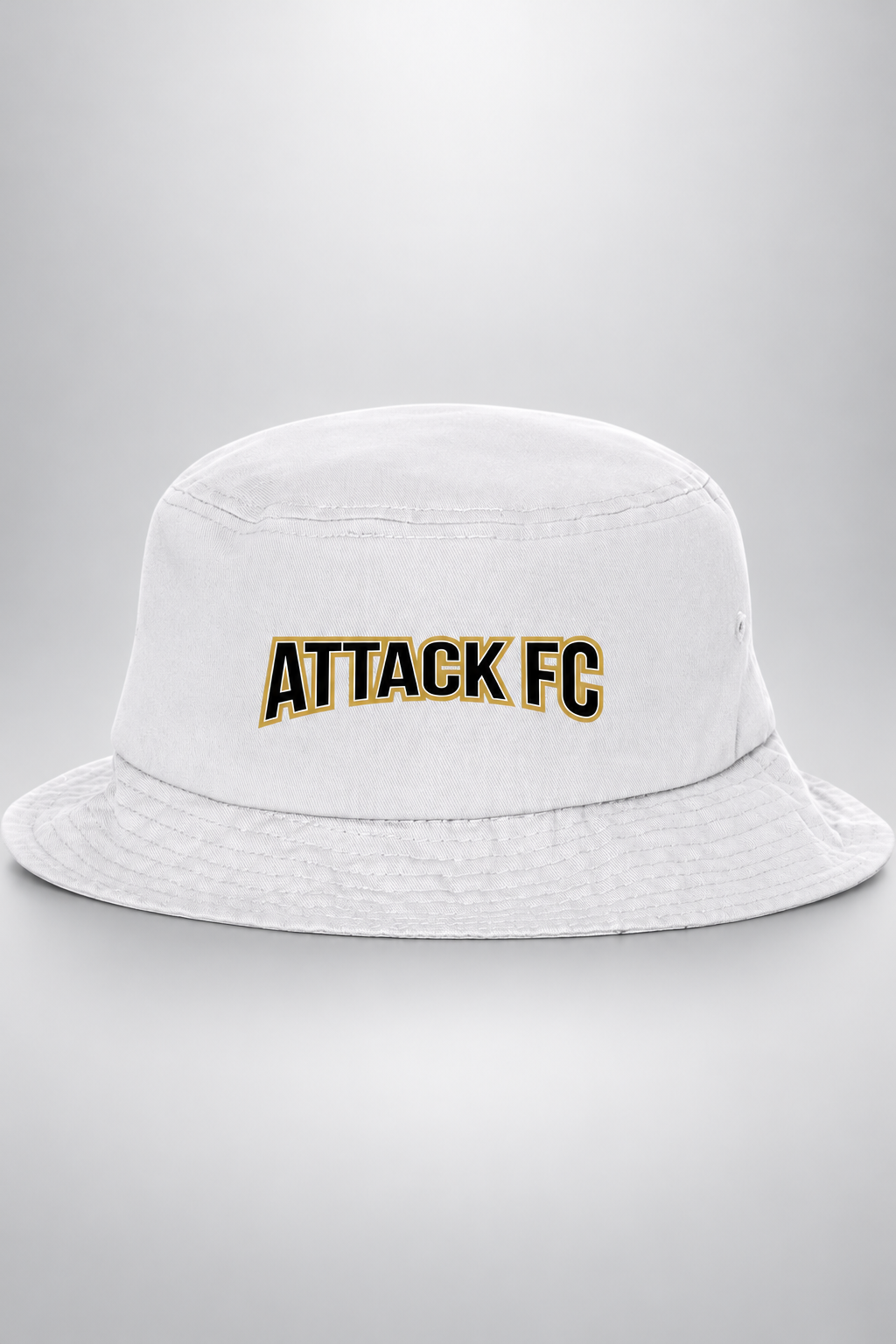 Attack FC | Bucket Cap – White, front view