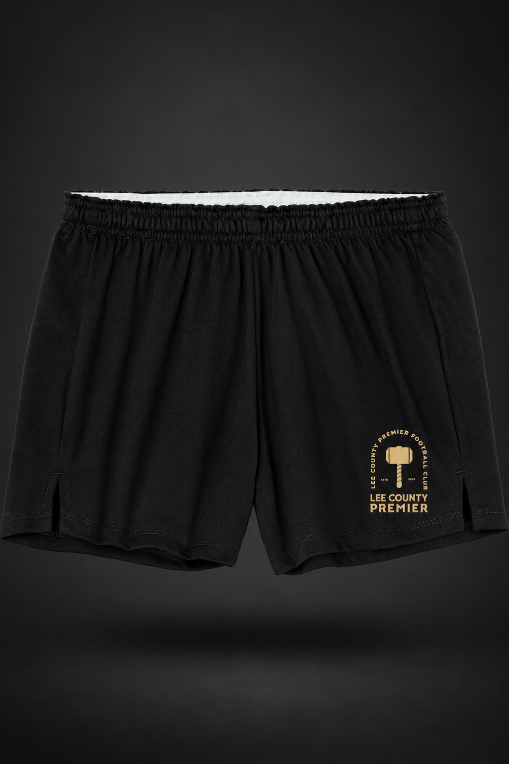 Lee County| Women's Squad Short – Black, front view